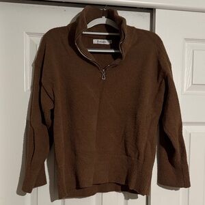 Brown Quarter-Zip Sweater